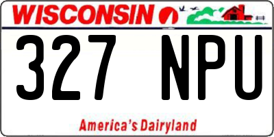 WI license plate 327NPU