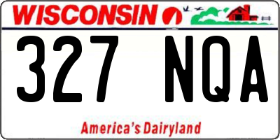 WI license plate 327NQA