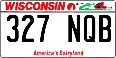 WI license plate 327NQB