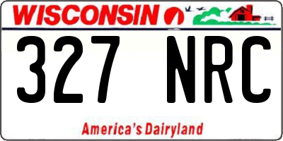 WI license plate 327NRC