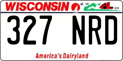 WI license plate 327NRD