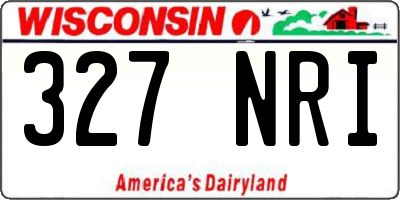 WI license plate 327NRI