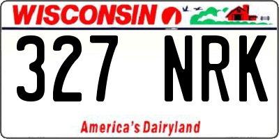 WI license plate 327NRK