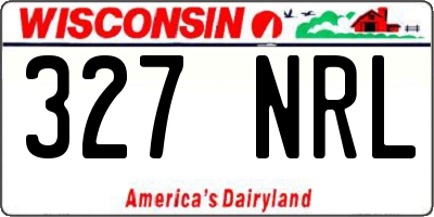 WI license plate 327NRL