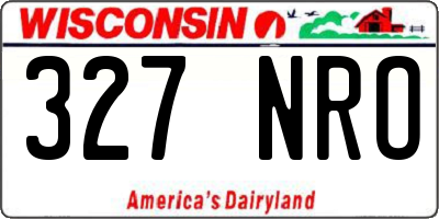 WI license plate 327NRO