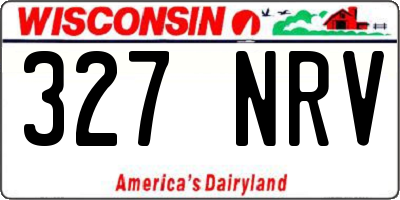 WI license plate 327NRV