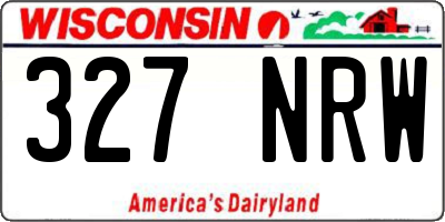 WI license plate 327NRW
