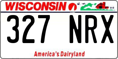 WI license plate 327NRX