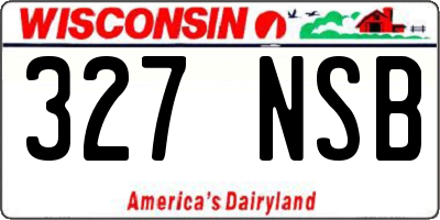WI license plate 327NSB