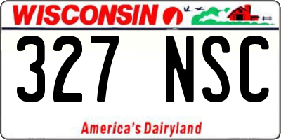 WI license plate 327NSC