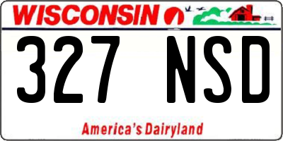 WI license plate 327NSD