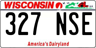 WI license plate 327NSE
