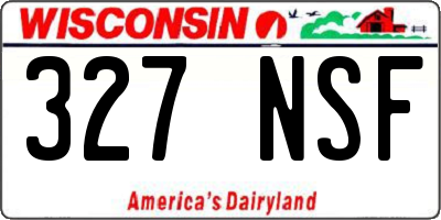 WI license plate 327NSF