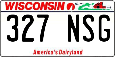 WI license plate 327NSG