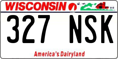WI license plate 327NSK