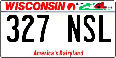WI license plate 327NSL