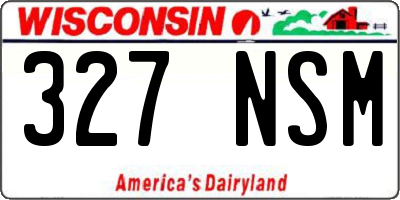 WI license plate 327NSM