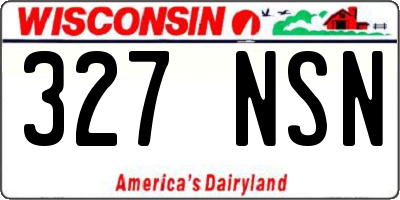 WI license plate 327NSN