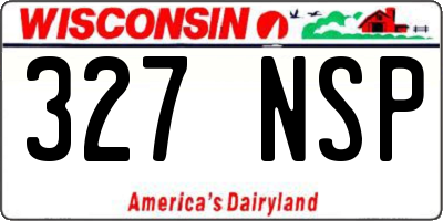 WI license plate 327NSP