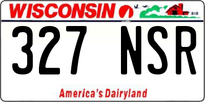 WI license plate 327NSR