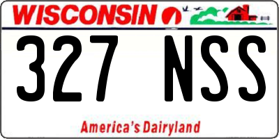 WI license plate 327NSS