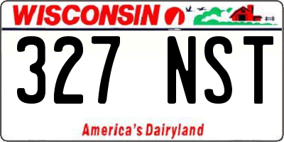 WI license plate 327NST