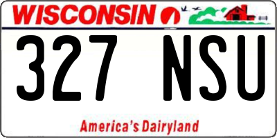 WI license plate 327NSU