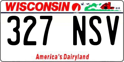 WI license plate 327NSV
