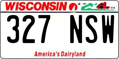 WI license plate 327NSW