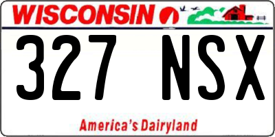 WI license plate 327NSX