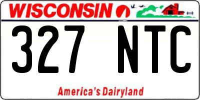 WI license plate 327NTC
