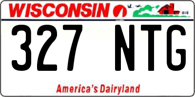 WI license plate 327NTG