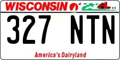 WI license plate 327NTN