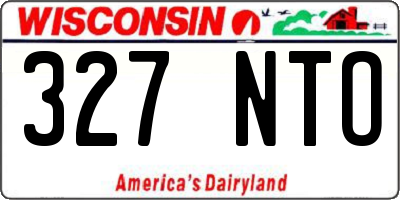 WI license plate 327NTO