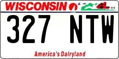 WI license plate 327NTW