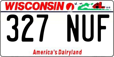 WI license plate 327NUF