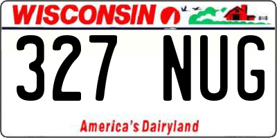 WI license plate 327NUG