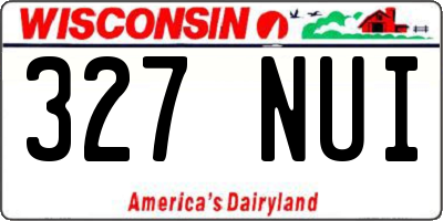 WI license plate 327NUI