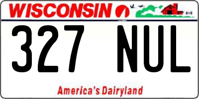 WI license plate 327NUL