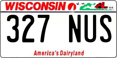WI license plate 327NUS