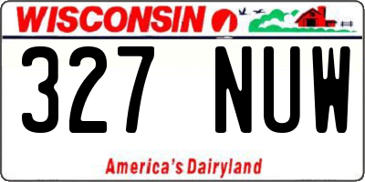WI license plate 327NUW