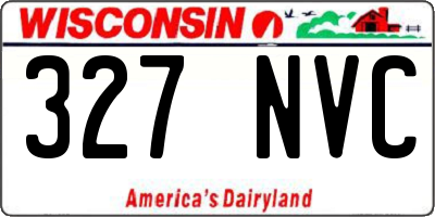 WI license plate 327NVC