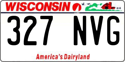 WI license plate 327NVG