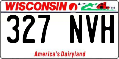 WI license plate 327NVH