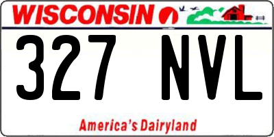 WI license plate 327NVL