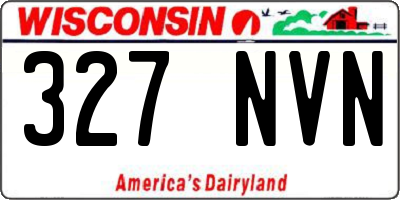 WI license plate 327NVN