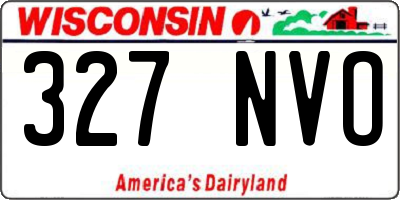 WI license plate 327NVO