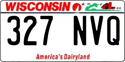WI license plate 327NVQ