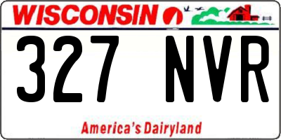 WI license plate 327NVR