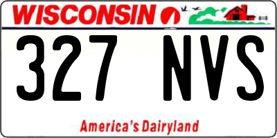 WI license plate 327NVS